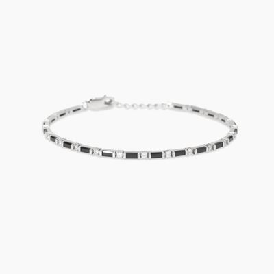 Bracciale tennis con zirconi bianchi e neri Trainspotting Mabina