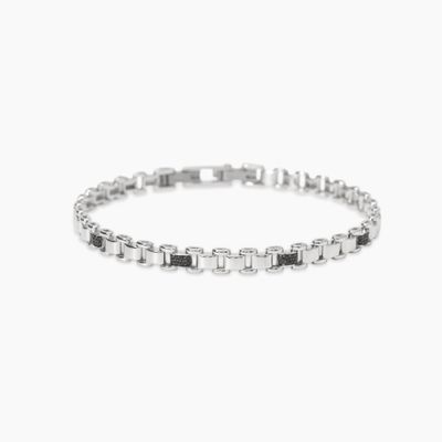 Bracciale con elementi e zirconi neri Don't Stop Mabina