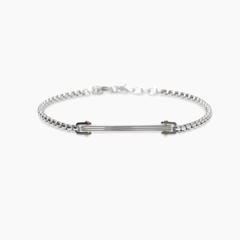 Bracciale regolabile con catena veneta e piastra Rialto Mabina