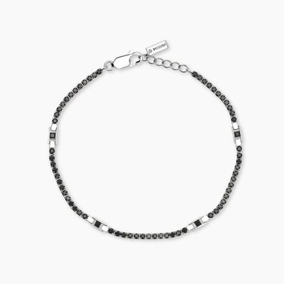 Bracciale tennis da uomo con zirconi neri Cult Mabina