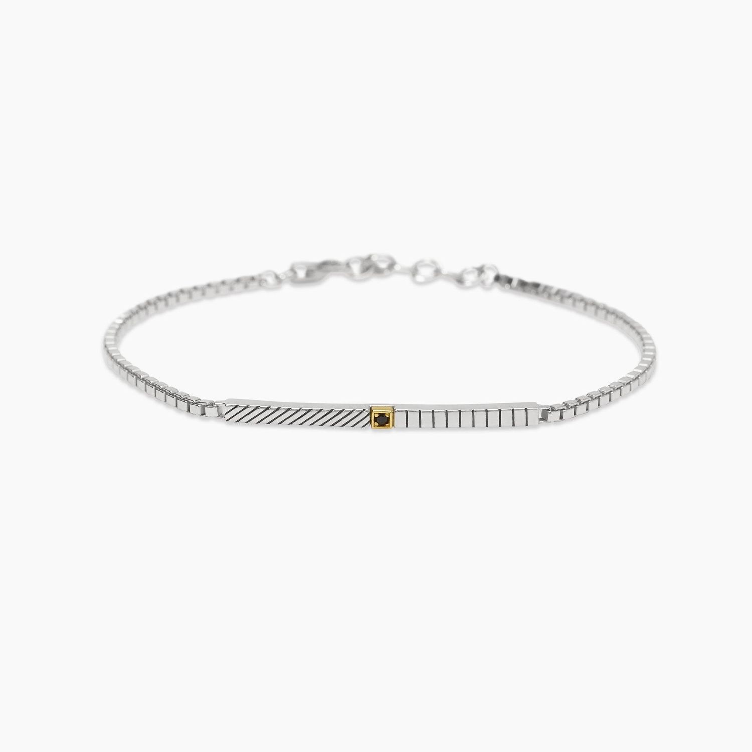 Bracciale con catena veneta e piastra Geometrico Mabina