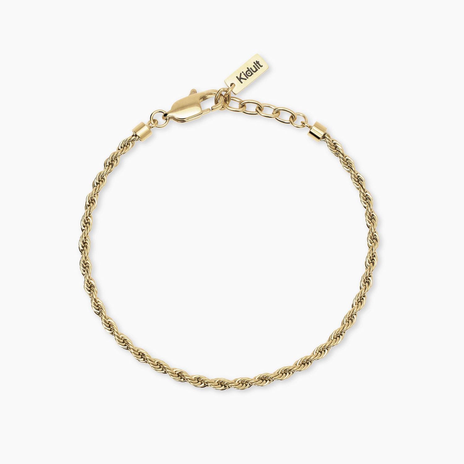 Bracciale con catena corda in acciaio dorato Style 07 Kidult