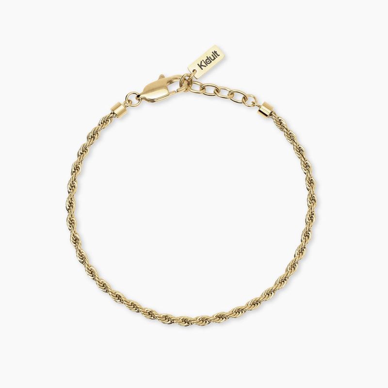 Bracciale con catena corda in acciaio dorato Style 07 Kidult