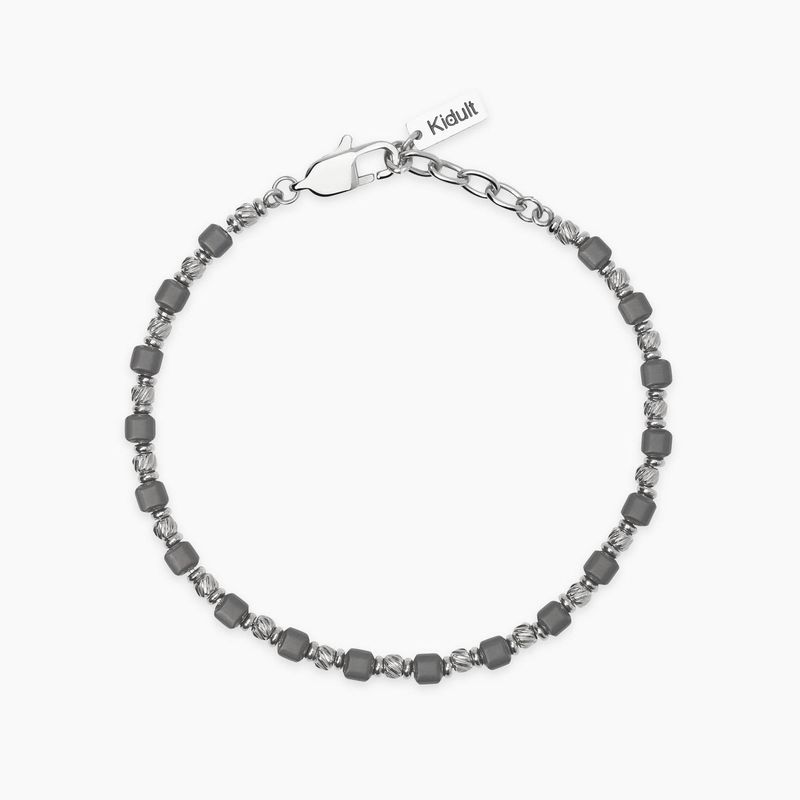 Bracciale in acciaio ed ematite Style 26 Kidult