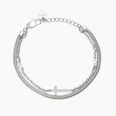Bracciale con catene e croce Style 29 Kidult