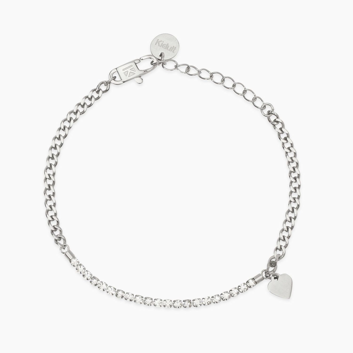 Bracciale con tennis di cristalli e cuore Style 34 Kidult