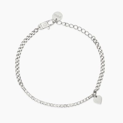 Bracciale con tennis di cristalli e cuore Style 34 Kidult