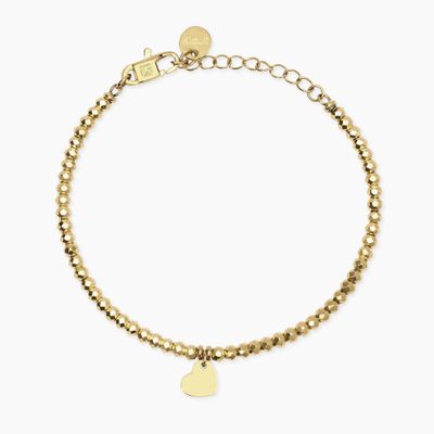 Bracciale dorato con sfere e ciondolo cuore Style 38 Kidult