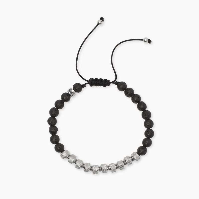 Bracciale con nylon e pietra lavica Style 33 Kidult