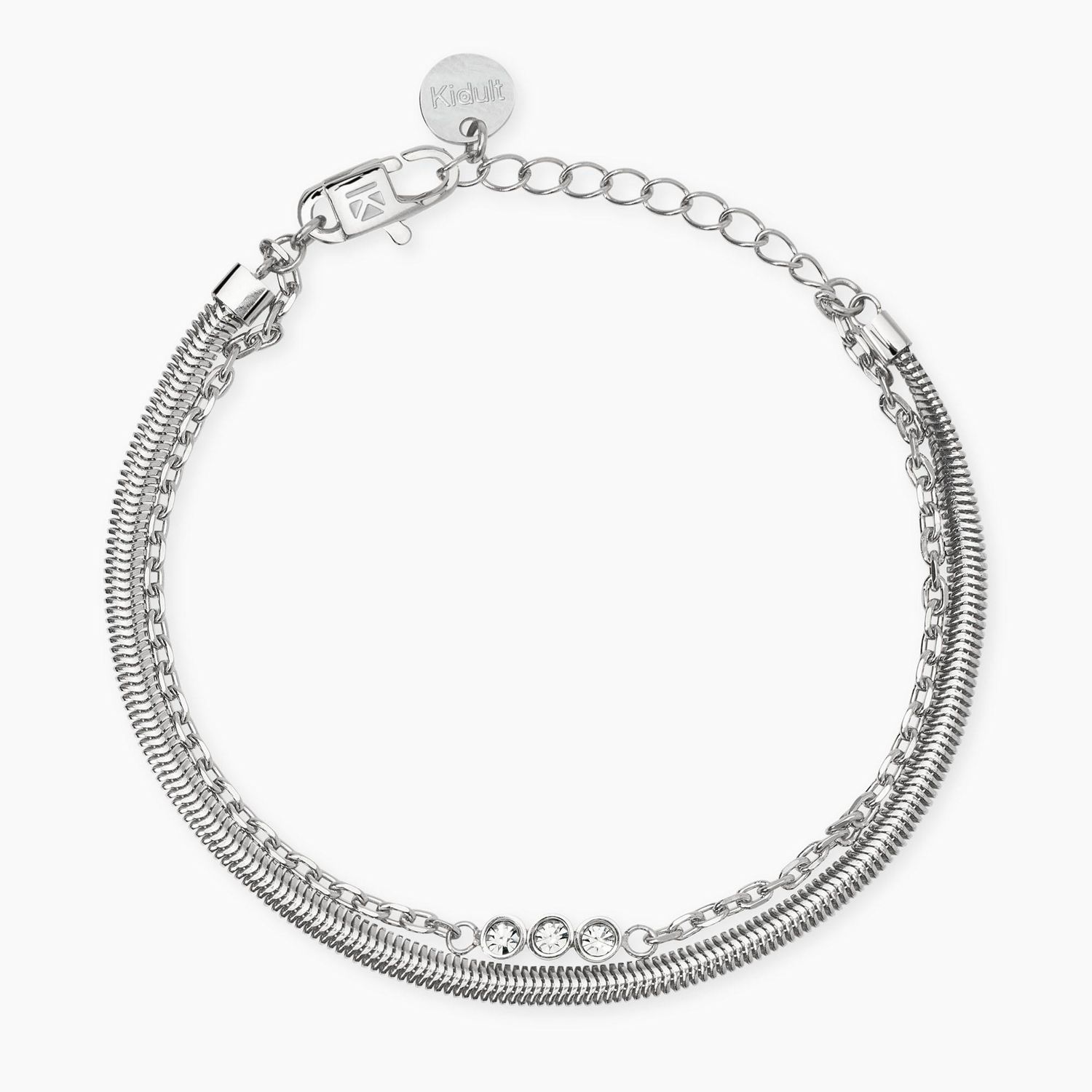Bracciale con catene e cristalli Style 36 Kidult