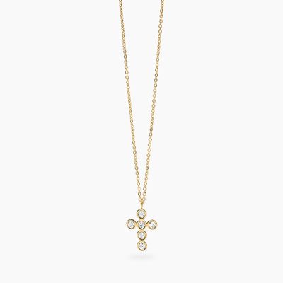 Girocollo dorato con croce in cristalli Style 28 Kidult