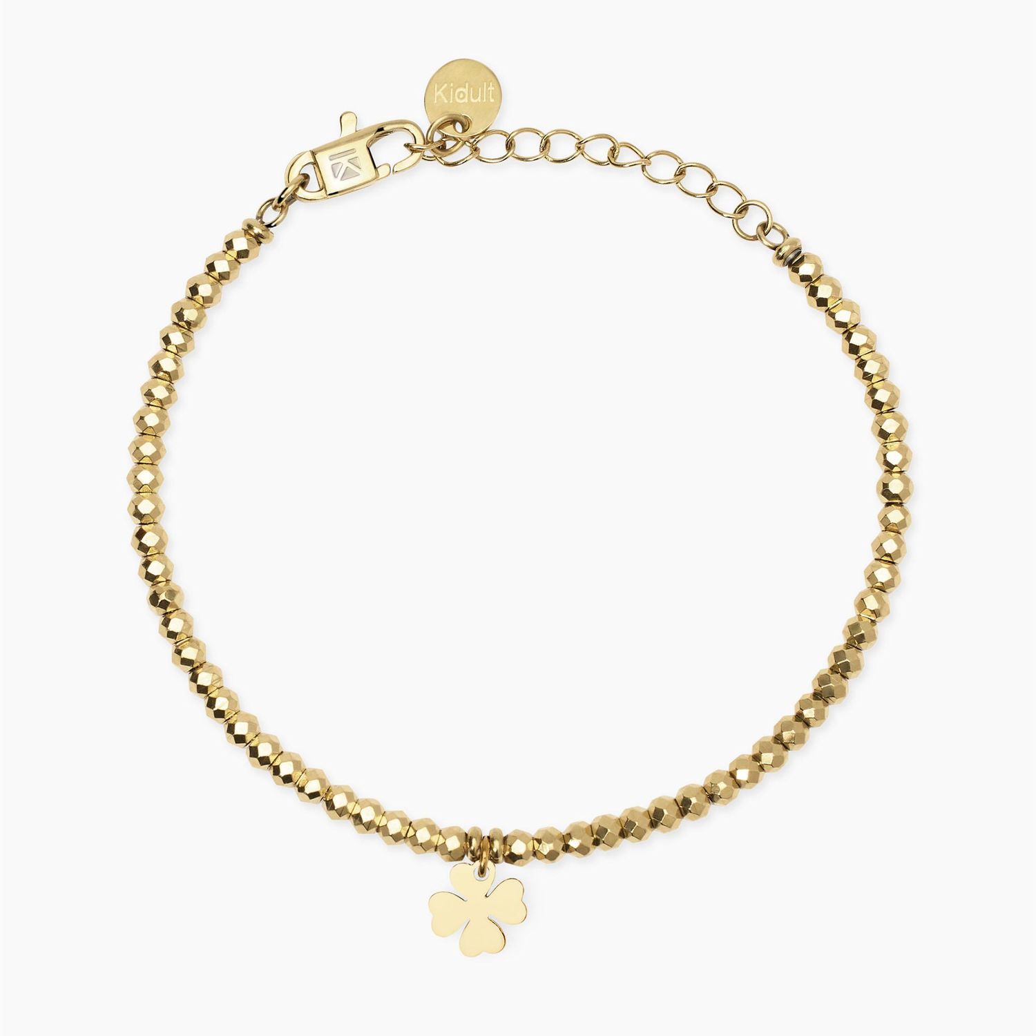 Bracciale dorato con ciondolo quadrifoglio Style 38 Kidult