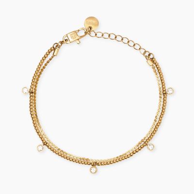 Bracciale dorato con catene e cristalli Style 36 Kidult