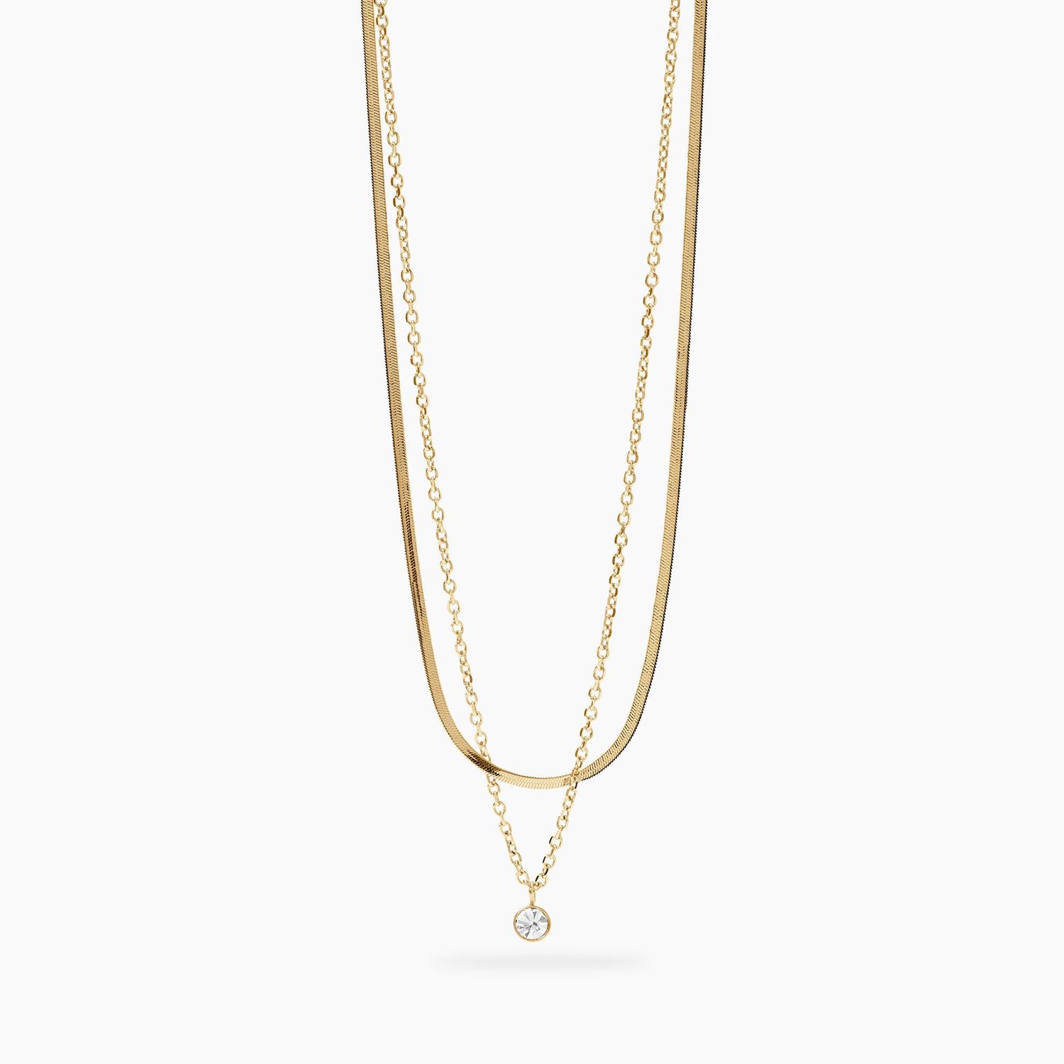 Girocollo dorato con catene e cristallo Style 31 Kidult