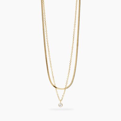 Girocollo dorato con catene e cristallo Style 31 Kidult