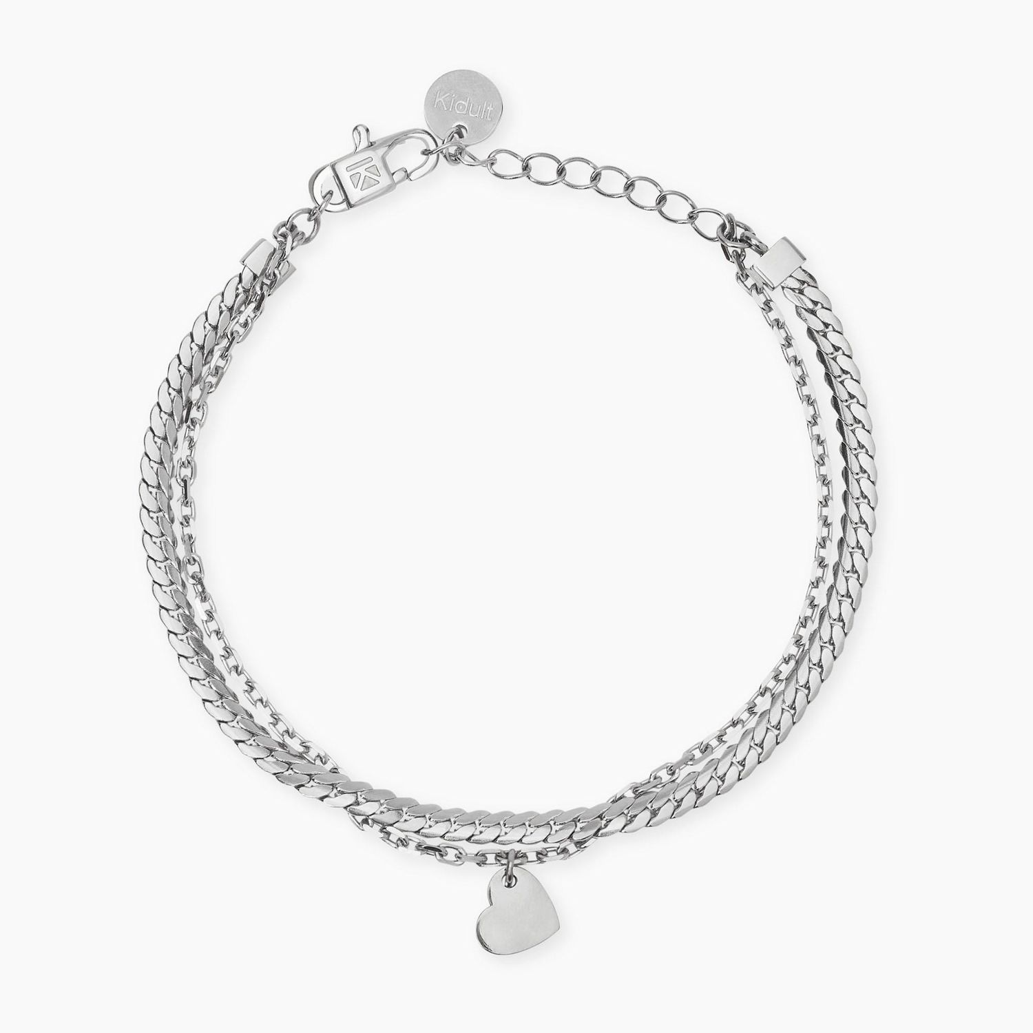 Bracciale con catene e ciondolo cuore Style 38 Kidult