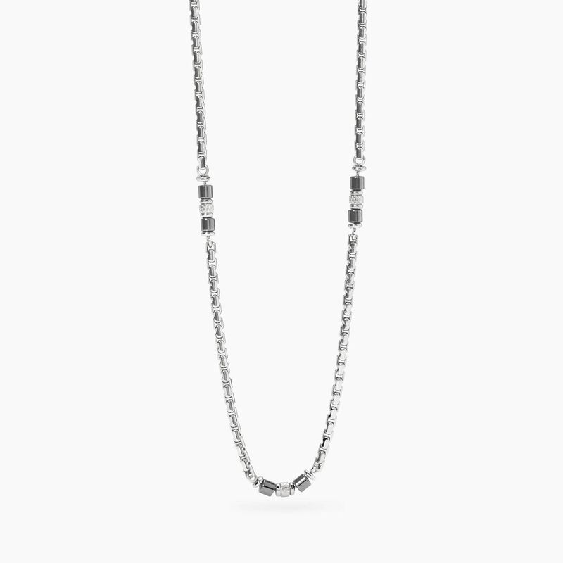 Collana con catena veneta in acciaio e ematite Style 03 Kidult