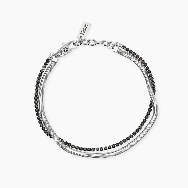 Bracciale con catena snake e tennis di cristalli Style 10 Kidult