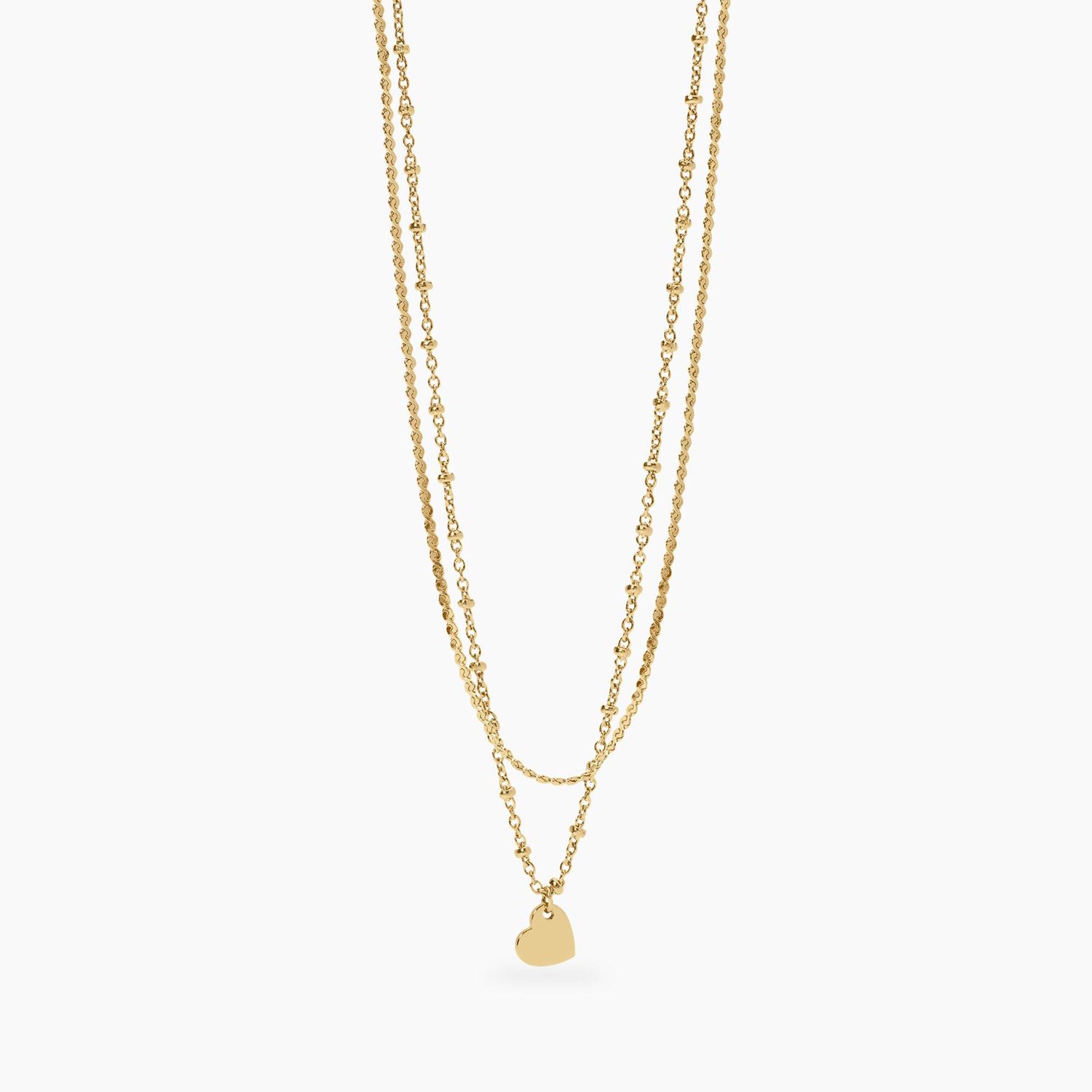 Girocollo dorato con catene e cuore Style 30 Kidult