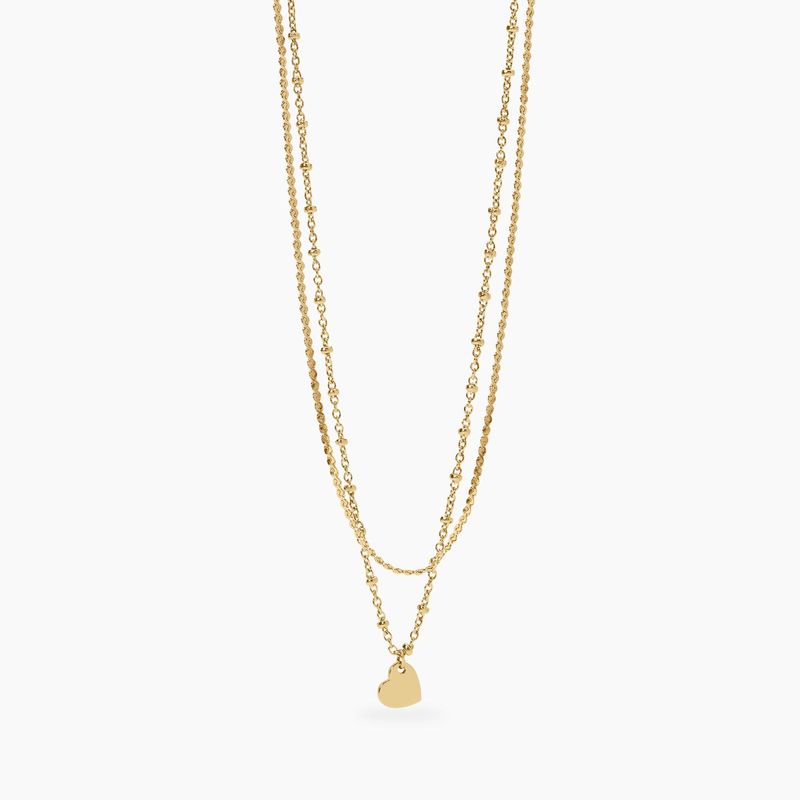 Girocollo dorato con catene e cuore Style 30 Kidult Girocollo dorato con catene e cuore Style 30 Kidult