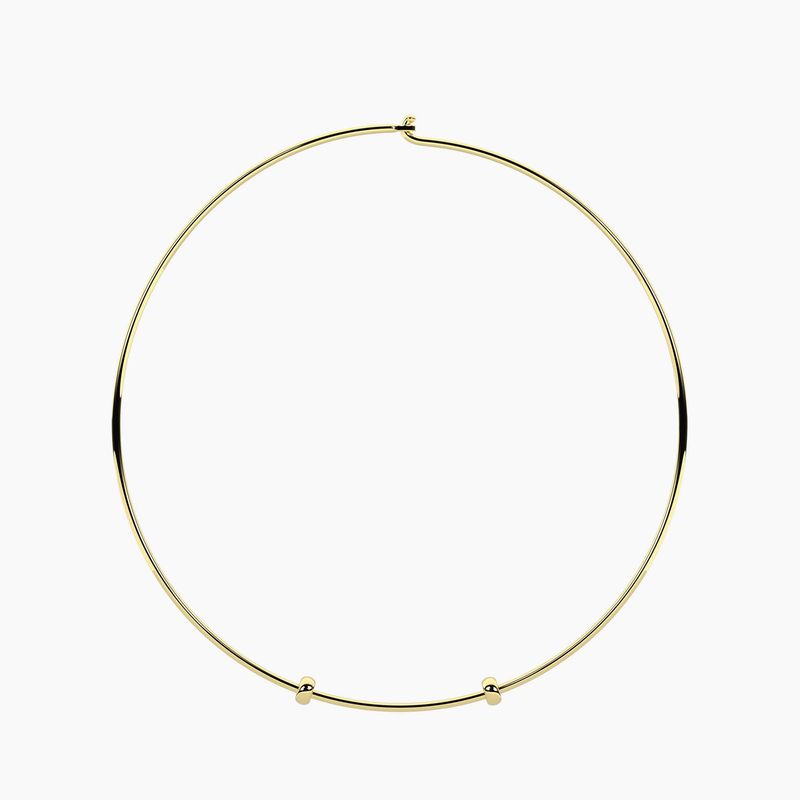 Girocollo dorato componibile rigido Hula-hoop Kidult Girocollo dorato componibile rigido Hula-hoop Kidult