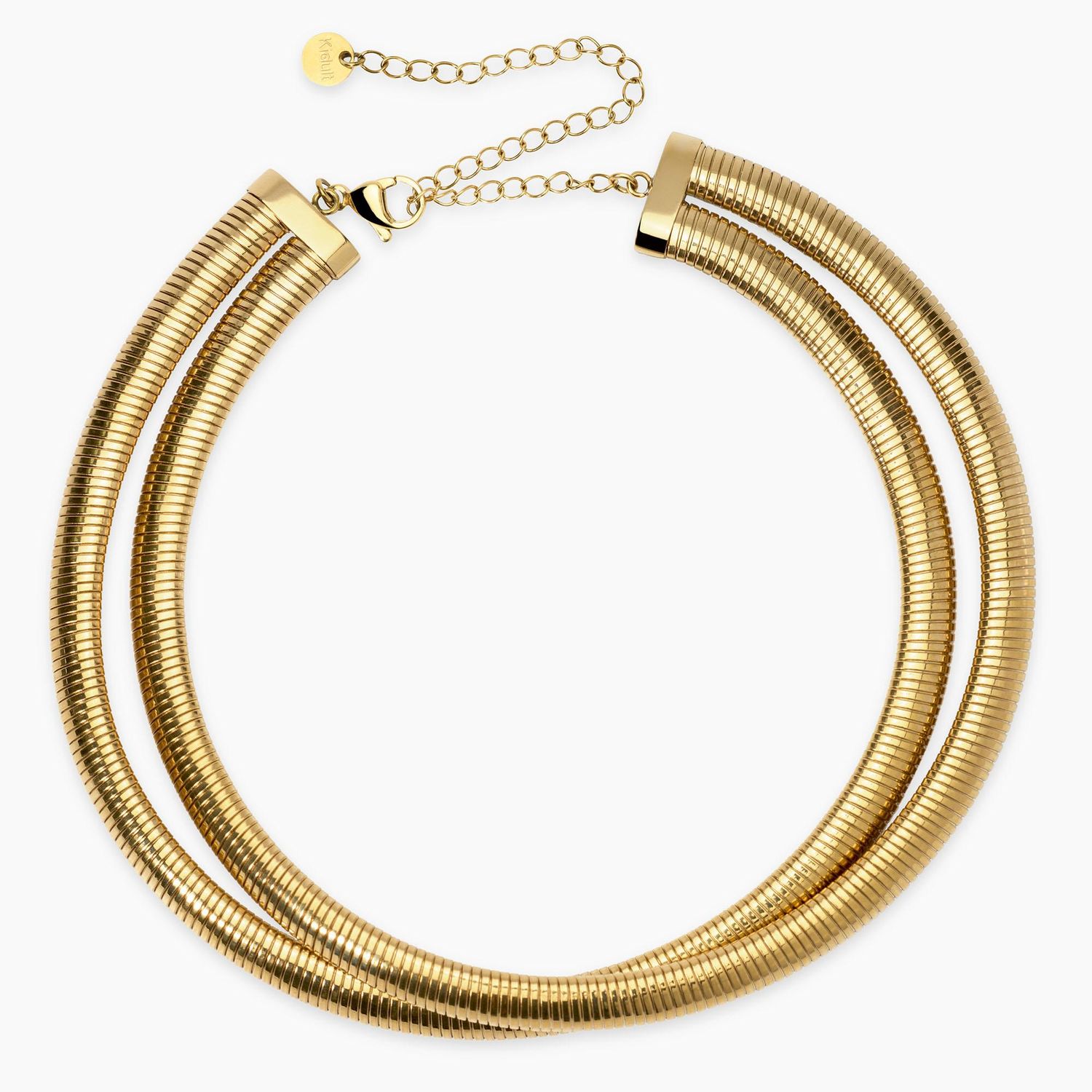 Girocollo dorato con doppia catena tubogas Style 13 Kidult