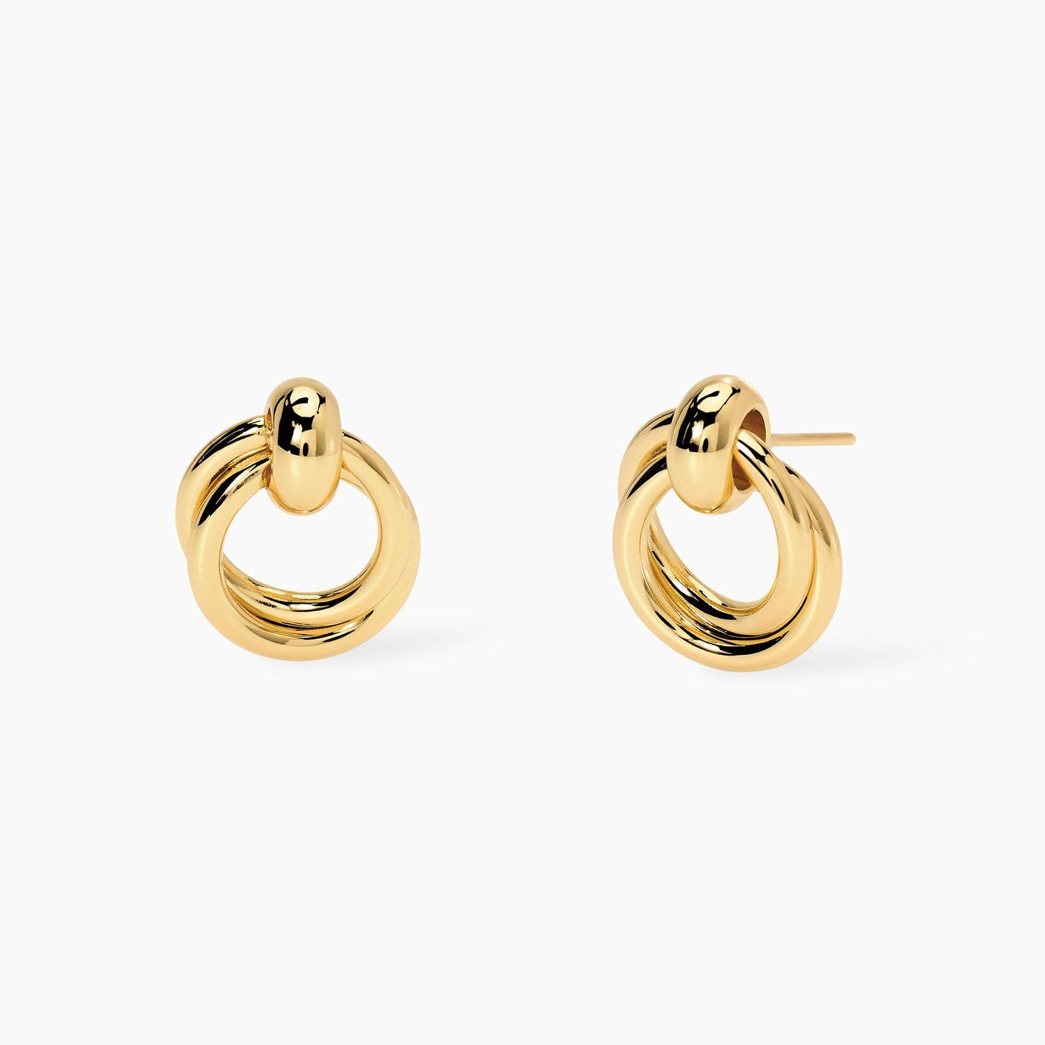 Orecchini dorati con doppio cerchio Style 09 Kidult