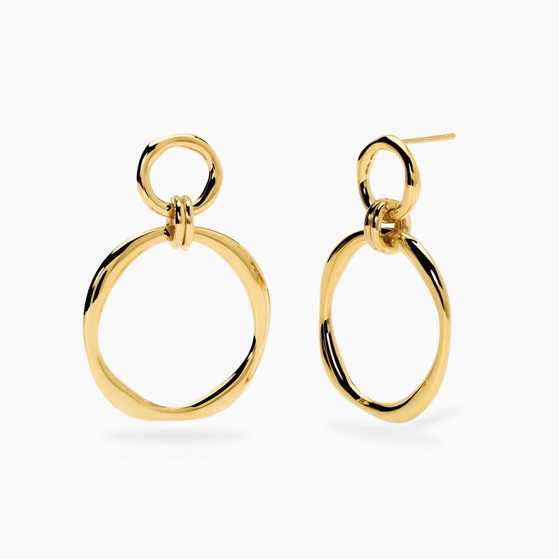 Orecchini dorati con pendenti circolari Style 24 Kidult Orecchini dorati con pendenti circolari Style 24 Kidult