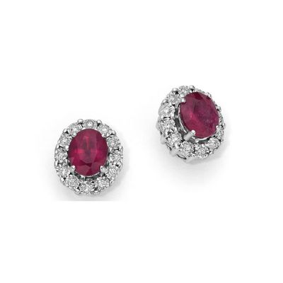 Orecchini in oro 9 carati Rubini e diamanti OroGioia Orecchini in oro 9 carati Rubini e diamanti OroGioia