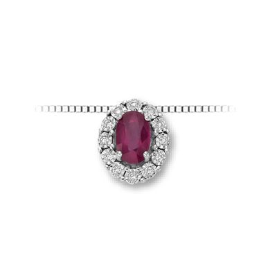 Collana Rubino e Diamanti oro 9 carati OroGioia Collana Rubino e Diamanti oro 9 carati OroGioia