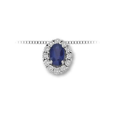 Collana Zaffiro e Diamanti oro 9 carati OroGioia