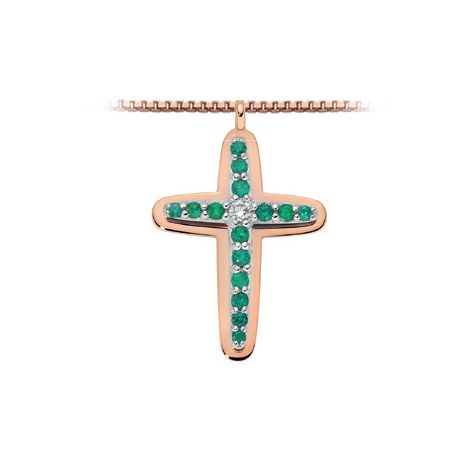 Croce in oro Smeraldi & diamanti Donna Oro Croce in oro Smeraldi & diamanti Donna Oro