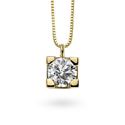 Pendente Con Griffe In Oro Giallo E Diamante DonnaOro Luce