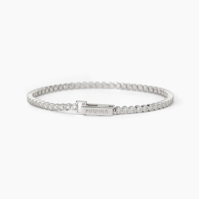 Bracciale tennis in argento con zirconi bianchi PRIVILEGIO Mabina Gioielli - Donna