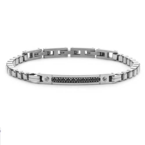 Bracciale Uomo 4US Cesare Paciotti Acciaio Targhetta Zirconi 4UBR7848 Bracciale Uomo 4US Cesare Paciotti Acciaio Targhetta Zirconi 4UBR7848