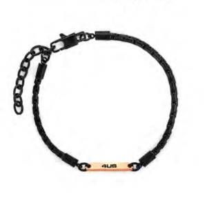 Bracciale Uomo 4US Cesare Paciotti Acciaio Targhetta Nero PVD 4UBR7983