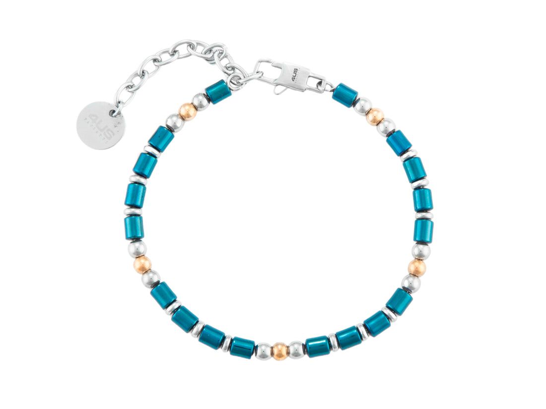 Bracciale Uomo 4US Cesare Paciotti Acciaio Sfere Pvd Blu 4UBR7010