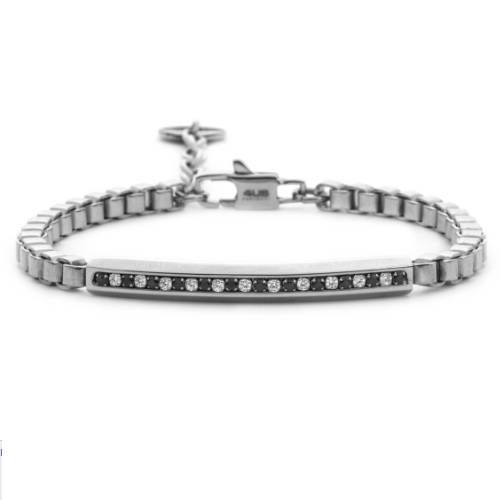 Bracciale Uomo 4US Cesare Paciotti Acciaio Targhetta Zirconi 4UBR7851 Bracciale Uomo 4US Cesare Paciotti Acciaio Targhetta Zirconi 4UBR7851