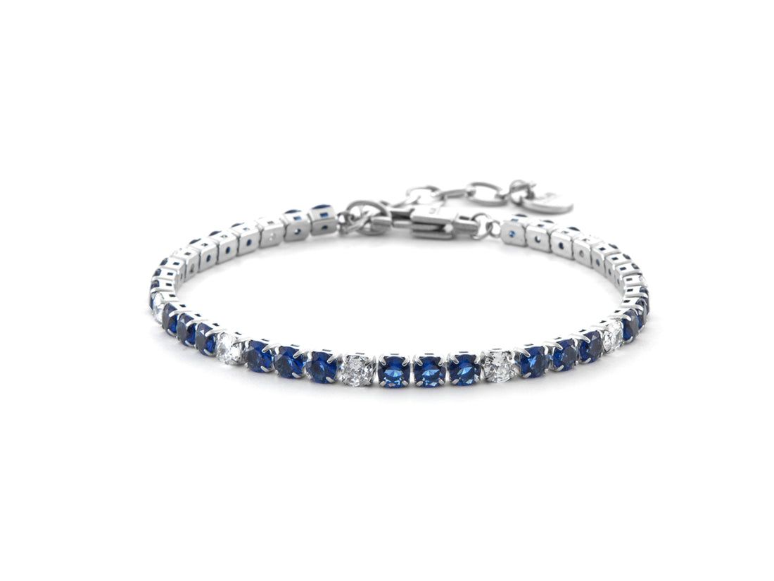 Bracciale Uomo 4US Cesare Paciotti Tennis Acciaio Zirconi Blu Bianchi 4UBR6354 Bracciale Uomo 4US Cesare Paciotti Tennis Acciaio Zirconi Blu Bianchi 4UBR6354