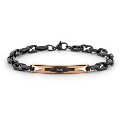 Bracciale Uomo 4US Cesare Paciotti Acciaio Nero PVD Targhetta 4UBR8029