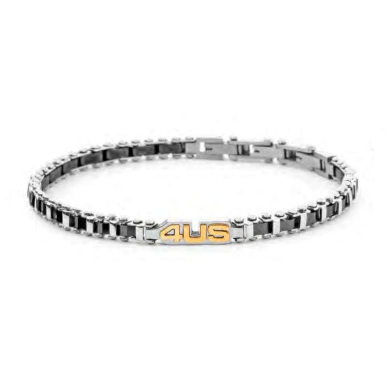 Bracciale Uomo 4US Cesare Paciotti Maglia Acciaio e Ceramica Nera 4UBR8008 Bracciale Uomo 4US Cesare Paciotti Maglia Acciaio e Ceramica Nera 4UBR8008