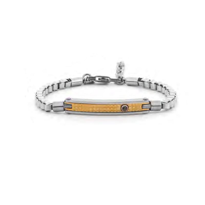 Bracciale Uomo 4US Cesare Paciotti Acciaio Dorato Nero 4UBR8021 Bracciale Uomo 4US Cesare Paciotti Acciaio Dorato Nero 4UBR8021