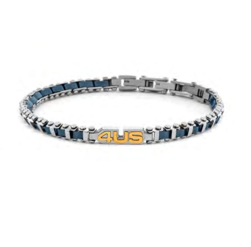 Bracciale Uomo 4US Cesare Paciotti Maglia Acciaio e Ceramica Blu 4UBR8009 Bracciale Uomo 4US Cesare Paciotti Maglia Acciaio e Ceramica Blu 4UBR8009