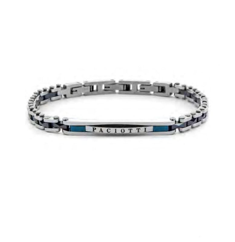 Bracciale Uomo 4US Cesare Paciotti Maglia Acciaio Ceramica Blu 4UBR8010 Bracciale Uomo 4US Cesare Paciotti Maglia Acciaio Ceramica Blu 4UBR8010