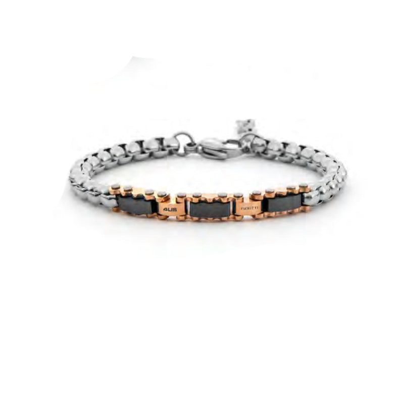 Bracciale Uomo 4US Cesare Paciotti Acciaio Rosè Nero 4UBR8023 Bracciale Uomo 4US Cesare Paciotti Acciaio Rosè Nero 4UBR8023