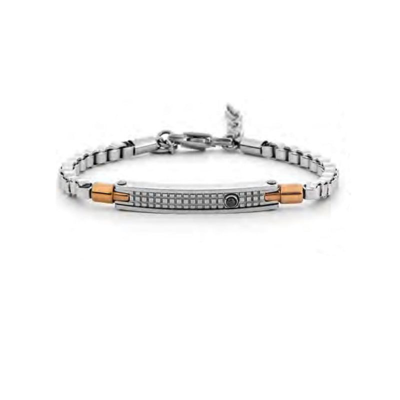 Bracciale Uomo 4US Cesare Paciotti Acciaio Rosè Nero 4UBR8020 Bracciale Uomo 4US Cesare Paciotti Acciaio Rosè Nero 4UBR8020