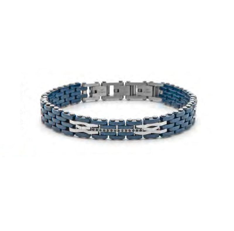 Bracciale Uomo 4US Cesare Paciotti Maglia Acciaio e Ceramica Blu 4UBR7955 Bracciale Uomo 4US Cesare Paciotti Maglia Acciaio e Ceramica Blu 4UBR7955