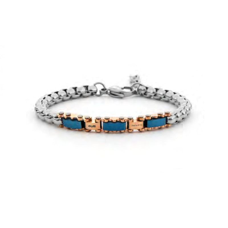 Bracciale Uomo 4US Cesare Paciotti Acciaio Rosè Blu 4UBR8022 Bracciale Uomo 4US Cesare Paciotti Acciaio Rosè Blu 4UBR8022