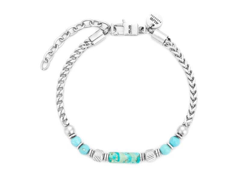 Bracciale Uomo 4US Cesare Paciotti Acciaio e Biglie turchese 4UBR7809