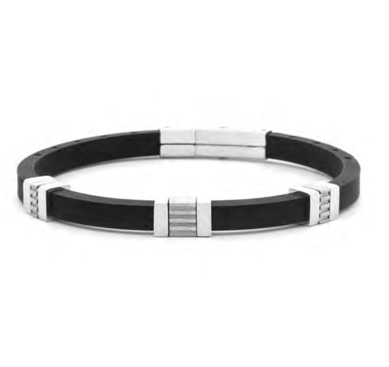 Bracciale Uomo acciaio 4US Cesare Paciotti con Caucciu nero acciaio 4UBR7974 Bracciale Uomo acciaio 4US Cesare Paciotti con Caucciu nero acciaio 4UBR7974
